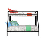 Twin over Full size Bunk Bed in Sturdy Black Metal