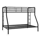 Twin over Full size Bunk Bed in Sturdy Black Metal