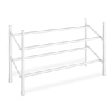 2-Tier Stackable Shoe Rack Organizer Storage Shelves in White