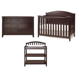 3 Piece Crib Changing Station 6 Drawer Dresser Nursery Furniture Set Espresso