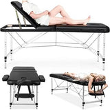 Black Extra Wide Adjustable Portable Massage Tattoo Folding Table