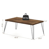 Rustic FarmHouse Wooden Coffee Table with Modern Metal Legs