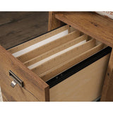 FarmHouse Rustic Oak Executive Desk w/ Filing Cabinets Storage