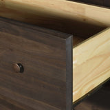 Farmhouse Solid Pine Wood 6 Drawer Dresser in Espresso Finish