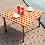 Outdoor Portable Roll-Up Folding Wood Patio Table with Carry Bag