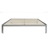 Full size Luna Metal Platform Bed Frame with Wooden Slats