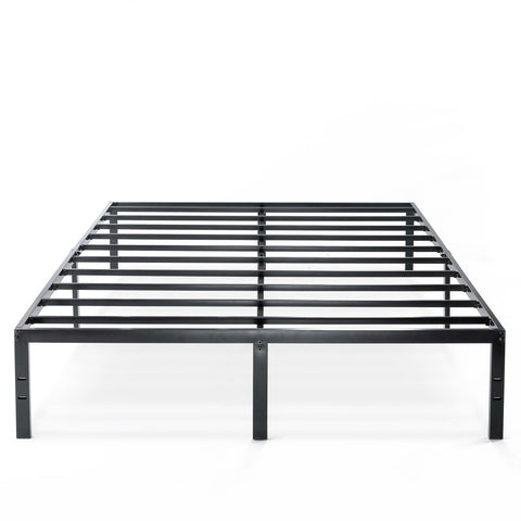 Full size Black Metal Platform Bed Frame with Headboard Attachment Slots