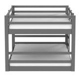 Full over Full Modern Low Profile Bunk Bed in Grey Wood Finish