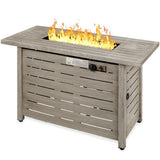 Outdoor Heating Grey Steel LP Gas Propane Fire Pit w/ Auto Ignition