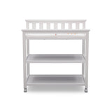 Modern White Baby's First 2 Shelf Changing Table with Wheels