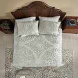 Full Size 100-Percent Cotton Chenille 3-Piece Coverlet Bedspread Set in Sage