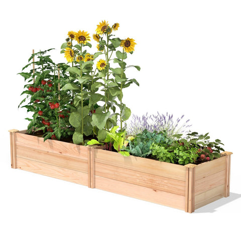 2 ft x 8 ft Tall Cedar Wood Raised Garden Bed - Made in USA