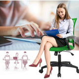 Green Modern Mid-Back Ergonomic Mesh Office Desk Chair with Armrest on Wheels
