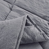Queen Size Grey 3 Piece Microfiber Reversible Comforter Set