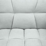 Plush Gray Split-Back Design Convertible Linen Tufted Futon w/ 2 Pillows
