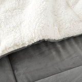 King Plush Microfiber Reversible Comforter Set in Grey