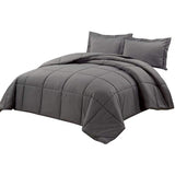 King Size Reversible Microfiber Down Alternative Comforter Set in Grey