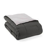 King/Cal King 3-Piece Microfiber Reversible Comforter Set in Grey / Light Grey