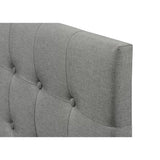 King size Mid-Century Style Button-Tufted Headboard in Grey Upholstered Fabric