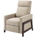 Modern Upholstered Manual Reclining Sofa Chair w/ Armrest and Footrest Grey