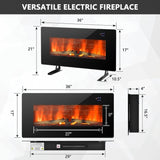36 in Electric Wall Mounted/Freestanding Fireplace w/ Remote Control