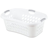 Set of 6 White Laundry Baskets w/ Carry Handles