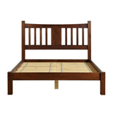 King Farmhouse Style Solid Wood Platform Bed Frame with Headboard in Cherry