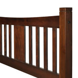 King Farmhouse Style Solid Wood Platform Bed Frame with Headboard in Cherry