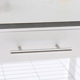 White Stainless Steel Top Kitchen Cart with Drawer and Storage Shelves