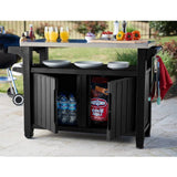 Outdoor Grill Party Bar Serving Cart with Storage in Graphite Grey