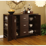 Modern Dining Buffet Sideboard Server in Cappuccino Finish