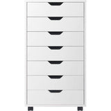 Modern Scandinavian Style 7-Drawer Storage Cabinet Chest in White Finish