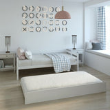 Twin/Twin Dorm Style Trundle Daybed Platform Bed Frame in White