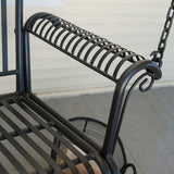 Wrought Iron Outdoor Patio 4-Ft Porch Swing in Black