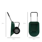 Heavy Duty 2-Wheel Multipurpose Rust Proof Wheelbarrow - Green