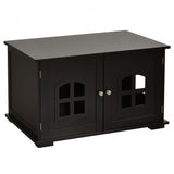 Dark Brown Modern Large Ventilated Private Divider Cat Litter Box