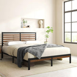 King Size Eco Friendly Bamboo Metal Platform Bed Frame