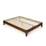 King size Low Profile Solid Wood Platform Bed Frame in Espresso Finish