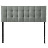 King size Grey Fabric Modern Button-Tufted Upholstered Headboard