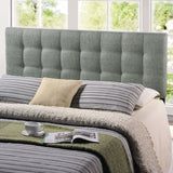 King size Grey Fabric Modern Button-Tufted Upholstered Headboard