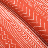 King size Scandinavian Chevron Orange White Stripe Reversible Cotton Quilt Set