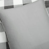 King Size Plaid Soft Faux Fur Comforter Set in Black White Grey
