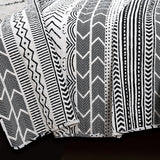 3 Piece Scandinavian Black White Reversible Cotton Set in King