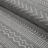 King Size Scandinavian Dark Grey Chevron Stripe Reversible Cotton Quilt Set