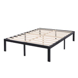 King Heavy Duty Metal Platform Bed Frame with Wood Slats 3,500 lbs Weight Limit