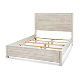 FarmHome Off White Solid Pine Platform Bed in King Size