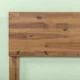 King size Modern Wood Platform Bed Frame with Headboard in Medium Brown