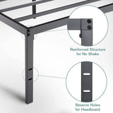 King 18-inch Metal Platform Bed Frame with Under-Bed Storage Space