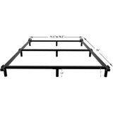 King 9-Leg Metal Bed Frame with Headboard Brackets 3,000 lbs. Max Weight Limit