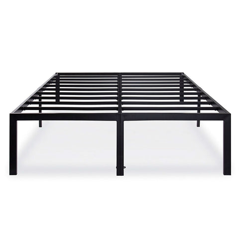 King size 18-inch High Rise Heavy Duty Metal Platform Bed Fame with Steel Slats